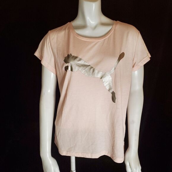 Puma Pink & Silver Short Sleeve Tee Shirt (S) - Picture 2 of 5